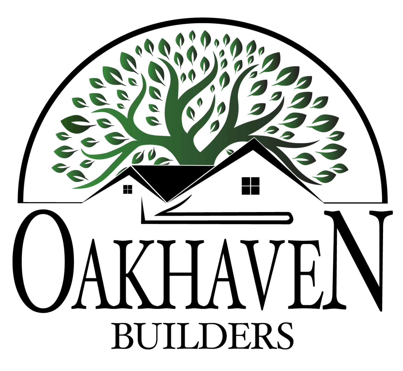 Oakhaven Builders Logo - Tree with house
