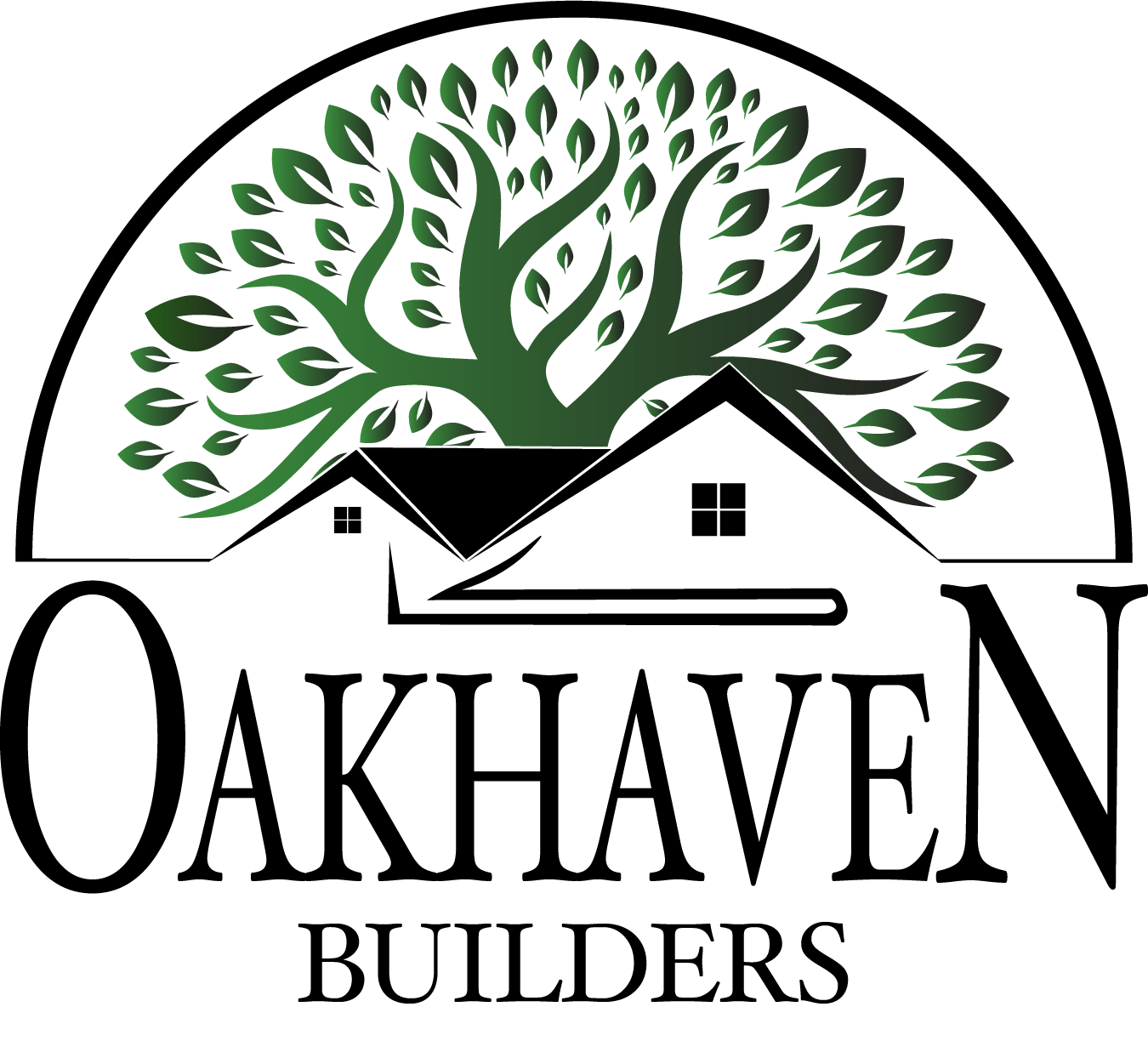 Oakhaven Builders Logo - tree with house