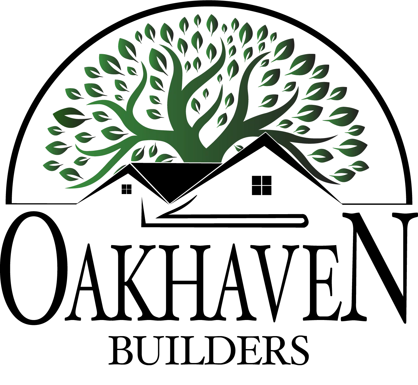 Oakhaven Builders Logo - tree with house